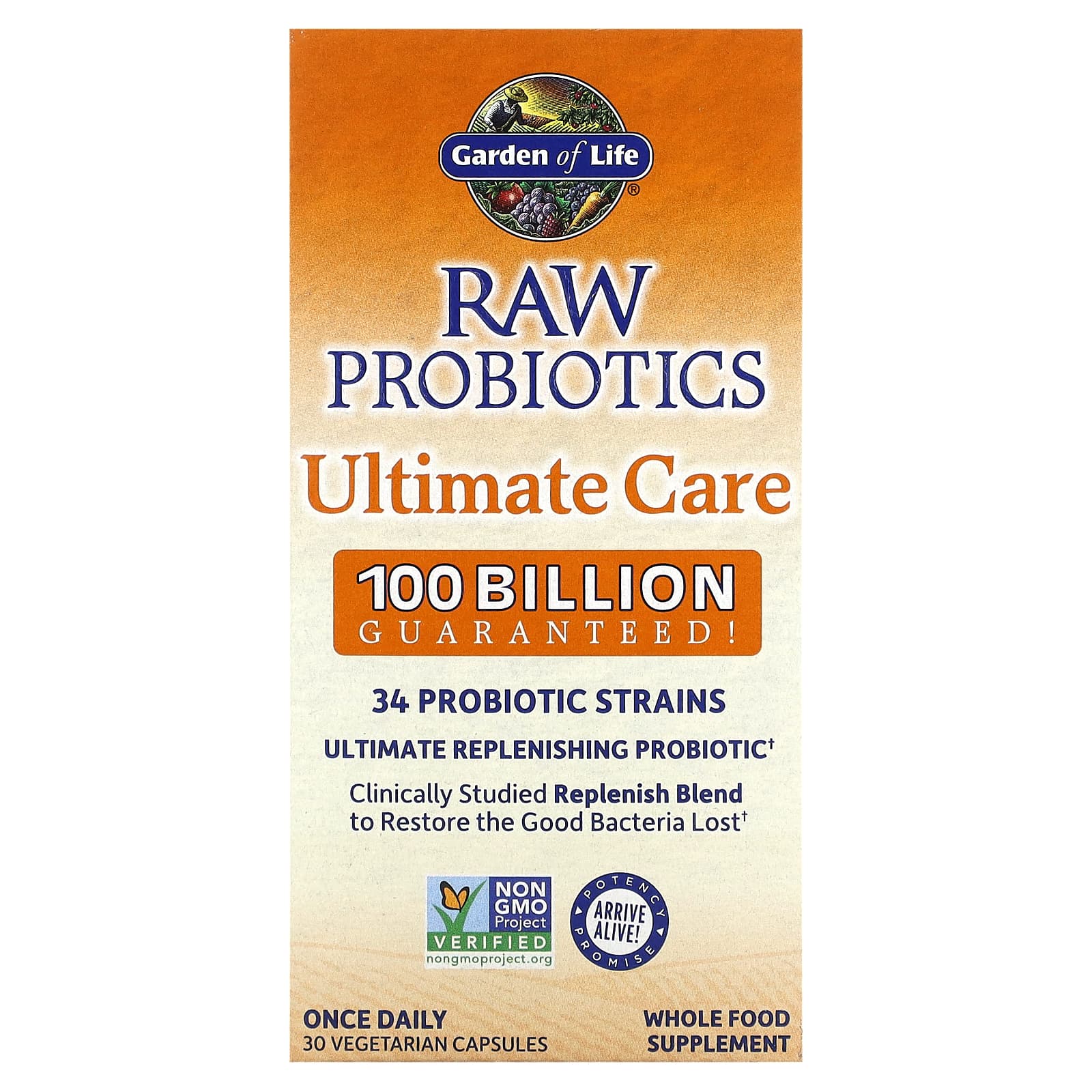 Garden of Life, Raw Probiotics Ultimate Care, 30 Vegetarian Capsules UPC 658010116640 | HiLife Vitamins